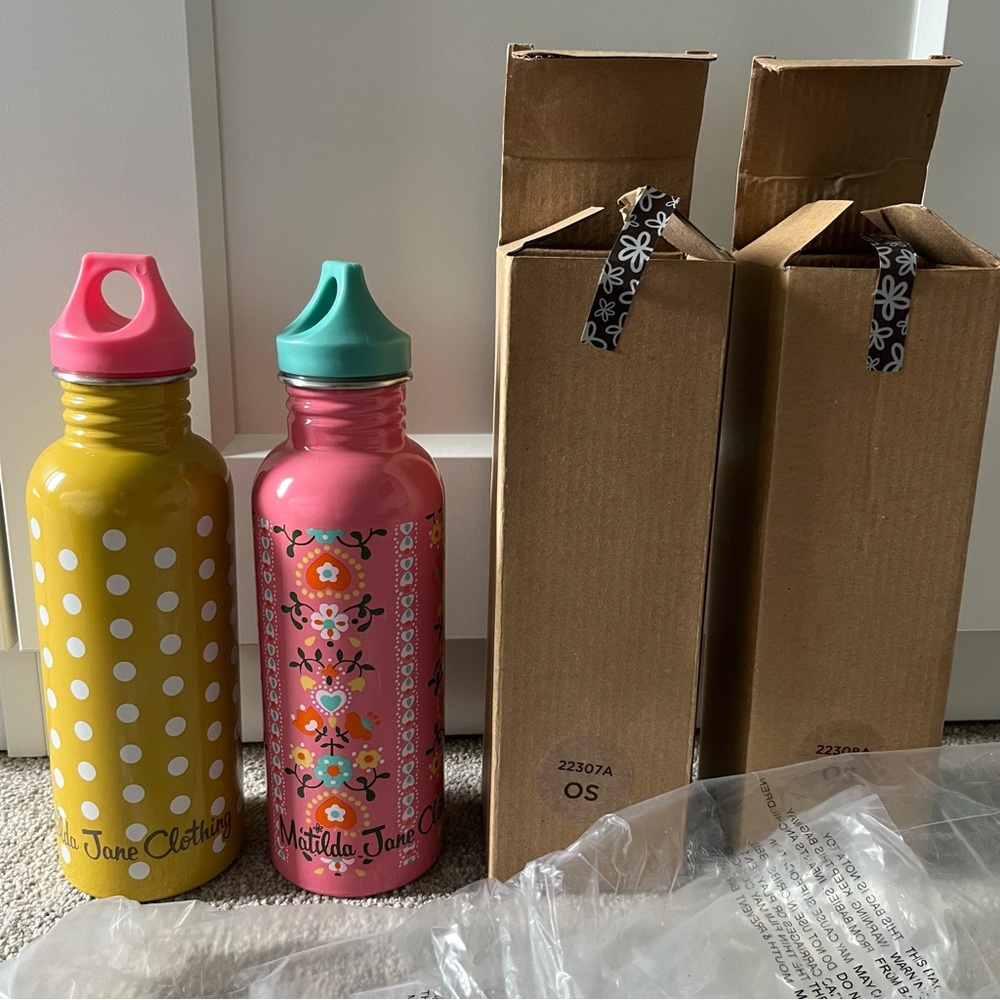 Bundle lot of 2 Matilda Jane Clothing water bottles
